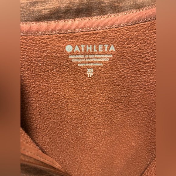 Athleta Women's Altitude Polartec Half Zip Sweatshirt Mahogany Heather - Picture 7 of 7